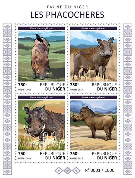 Warthogs - Issue of Niger postage stamps