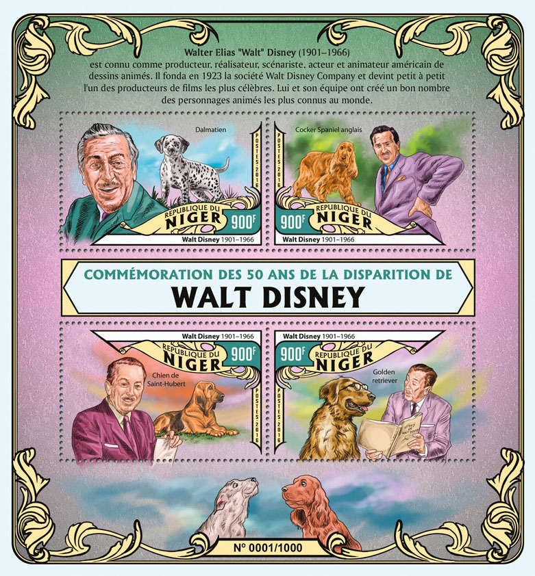 Walt Disney - Issue of Niger postage stamps