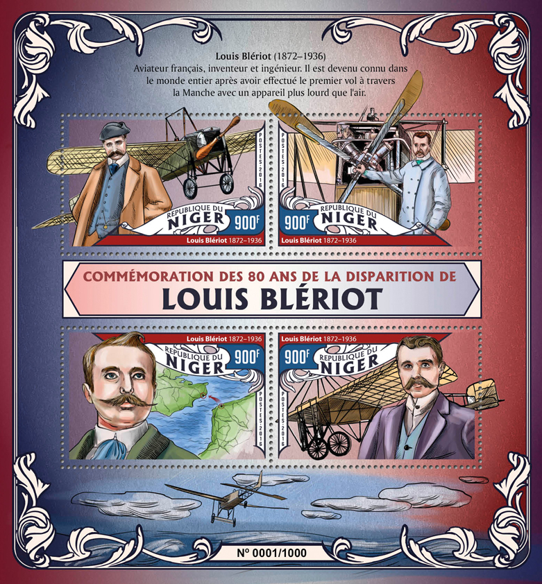 Louis Bleriot - Issue of Niger postage stamps