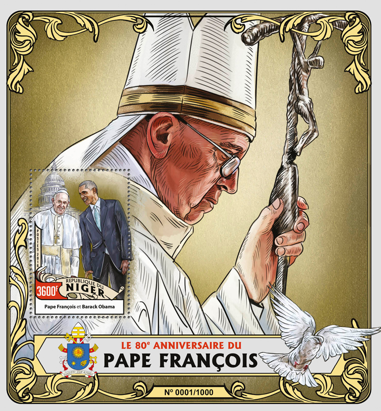Pope Francis - Issue of Niger postage stamps
