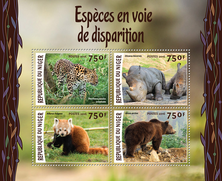 Endangered species - Issue of Niger postage stamps