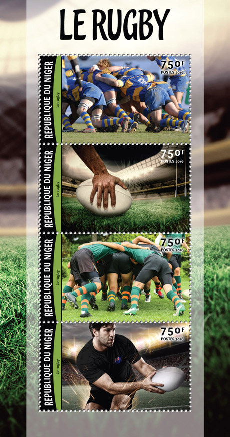 Rugby - Issue of Niger postage stamps
