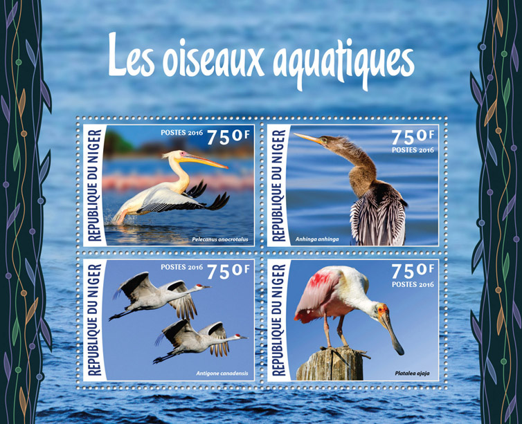 Water birds - Issue of Niger postage stamps