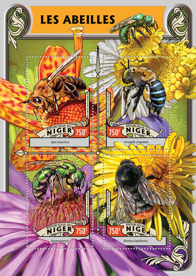 Bees - Issue of Niger postage stamps