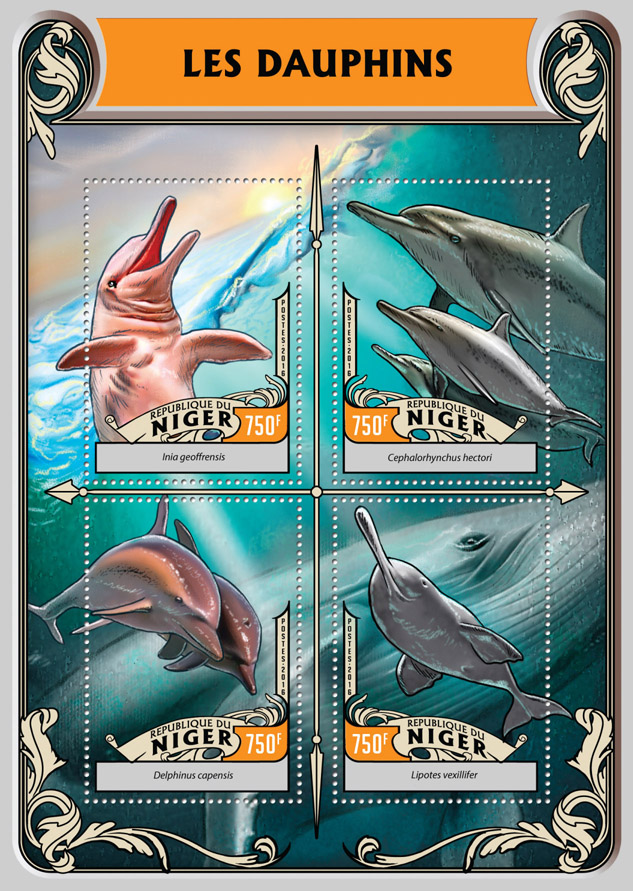 Dolphins - Issue of Niger postage stamps