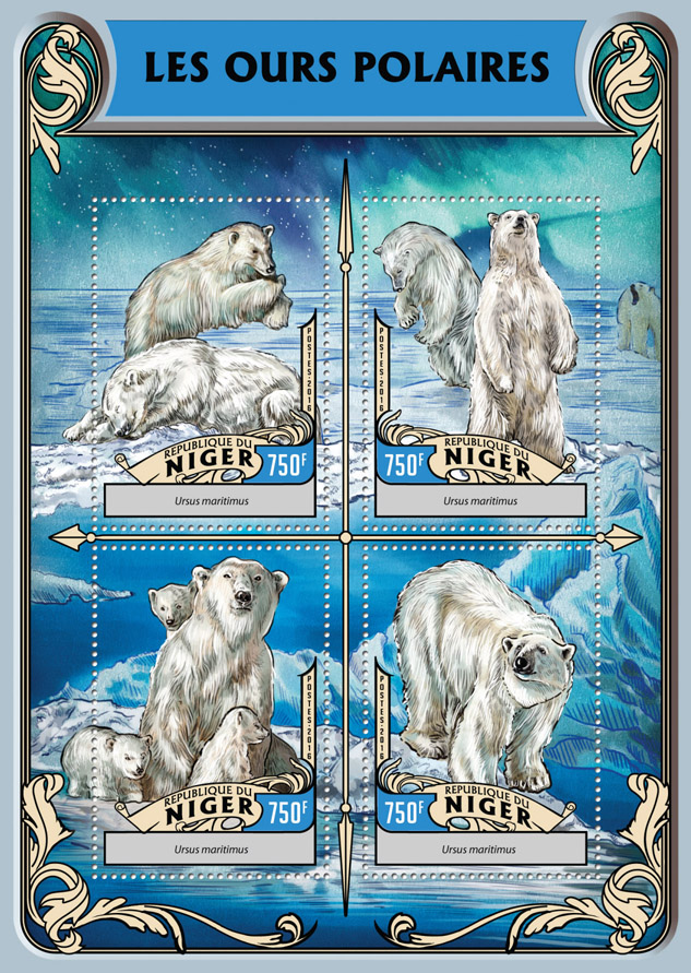 Polar bears - Issue of Niger postage stamps