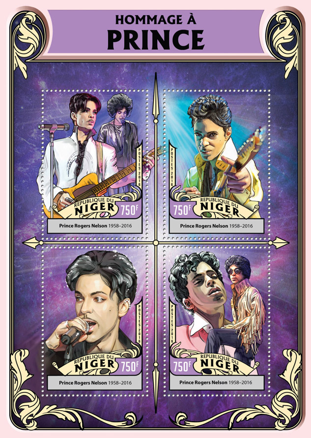 Tribute to Prince - Issue of Niger postage stamps