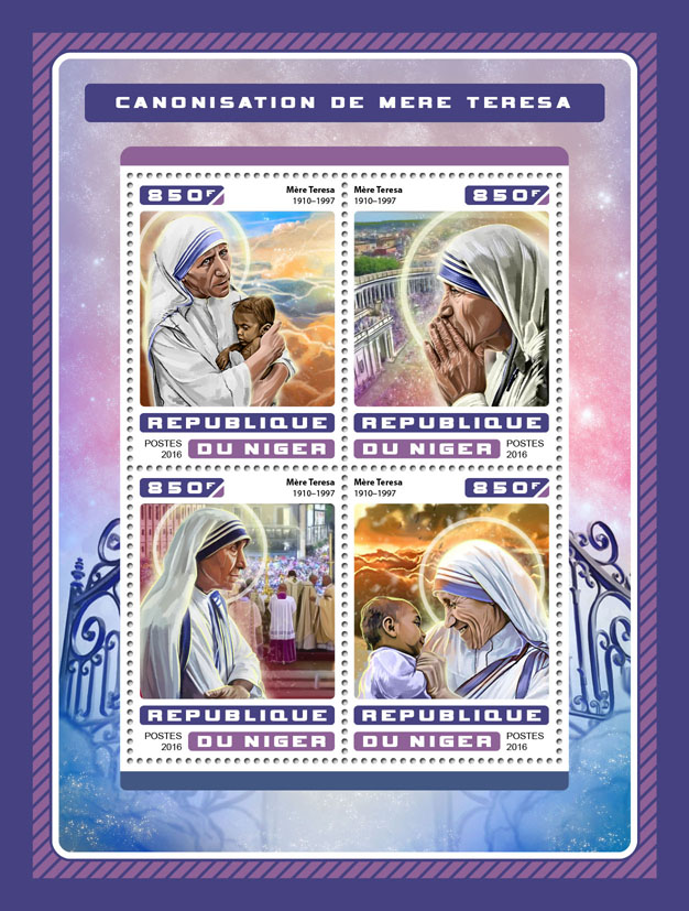 Mother Teresa - Issue of Niger postage stamps