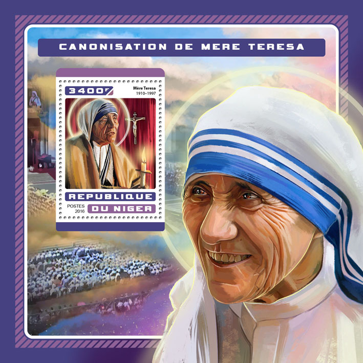 Mother Teresa - Issue of Niger postage stamps