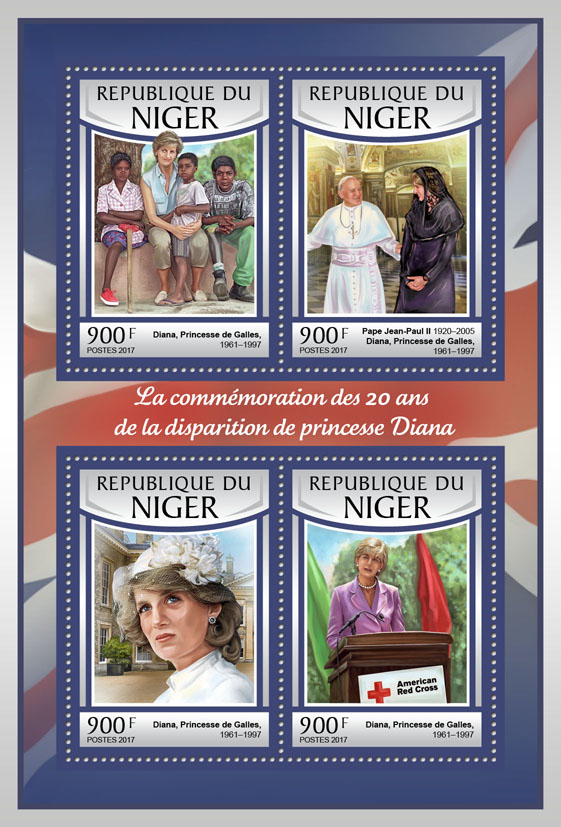 Princess Diana - Issue of Niger postage stamps