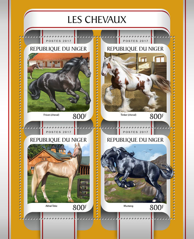Horses - Issue of Niger postage stamps