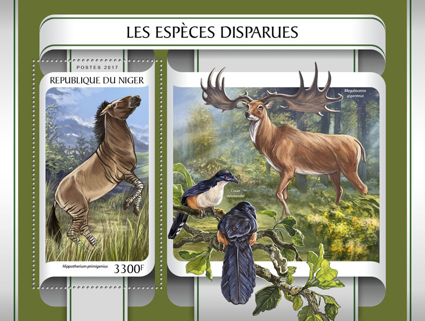 Extinct species - Issue of Niger postage stamps