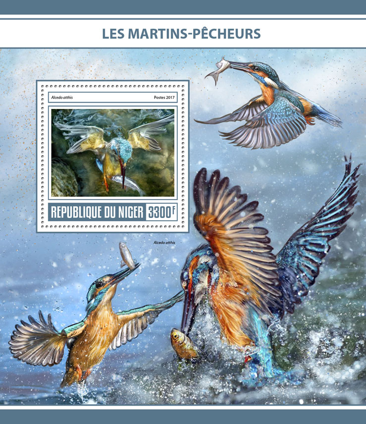 Kingfishers - Issue of Niger postage stamps