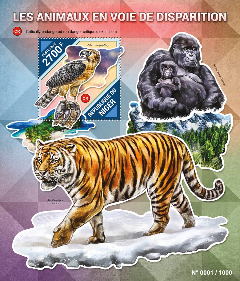 Endangered animals - Issue of Niger postage stamps