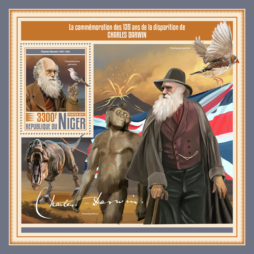 Charles Darwin - Issue of Niger postage stamps