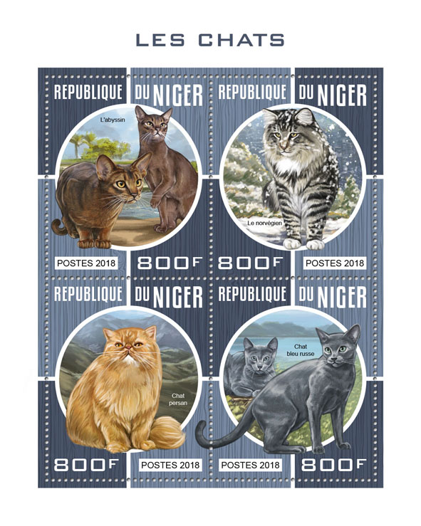 Cats - Issue of Niger postage stamps