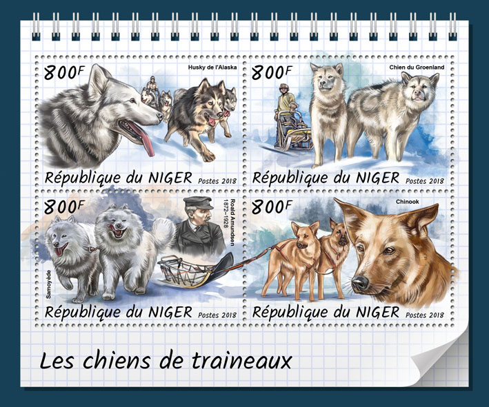 Sledge dogs - Issue of Niger postage stamps