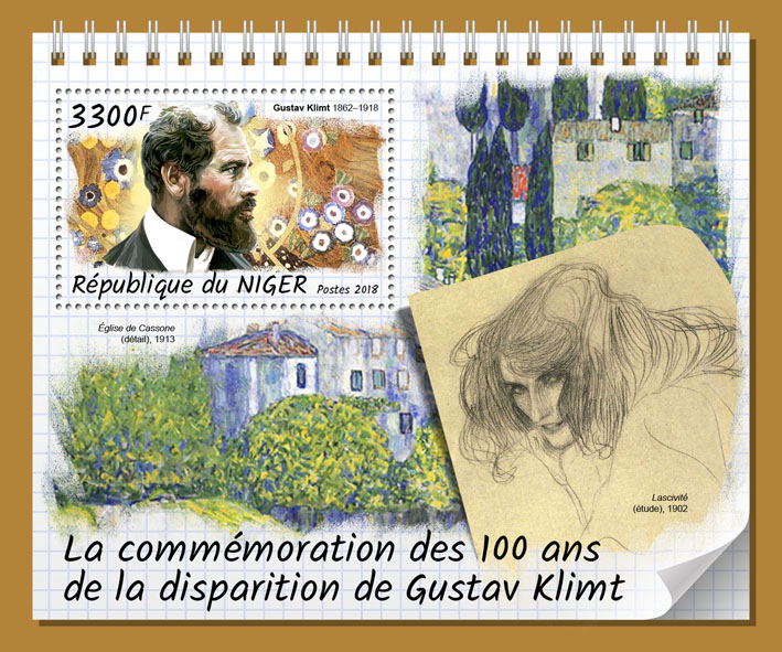 Gustav Klimt - Issue of Niger postage stamps