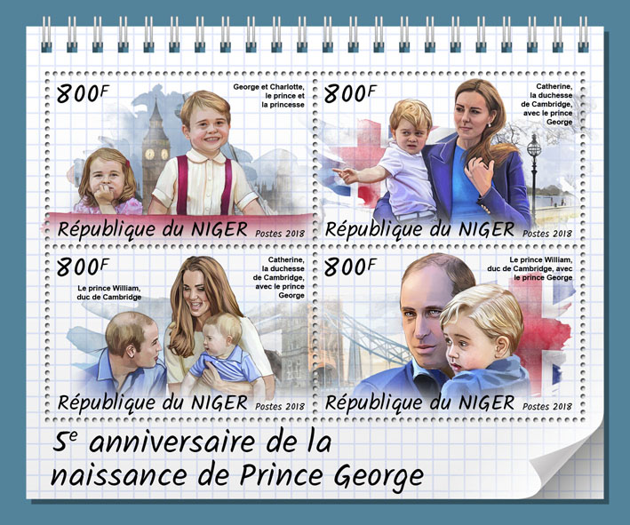 Prince George - Issue of Niger postage stamps