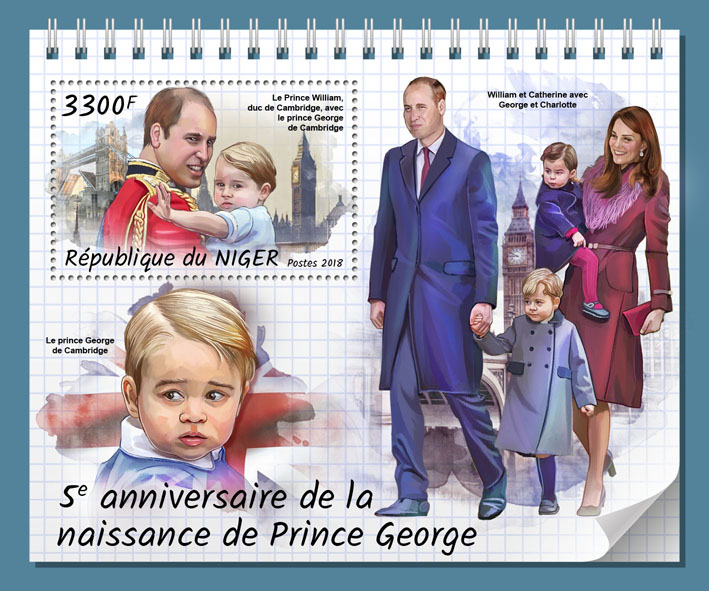 Prince George - Issue of Niger postage stamps