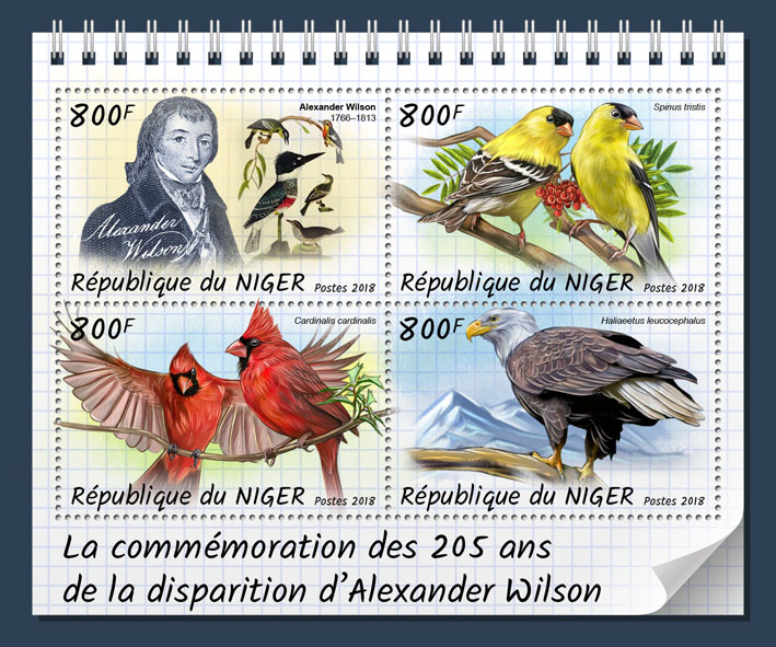 Alexander Wilson  - Issue of Niger postage stamps