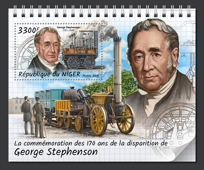 George Stephenson - Issue of Niger postage stamps