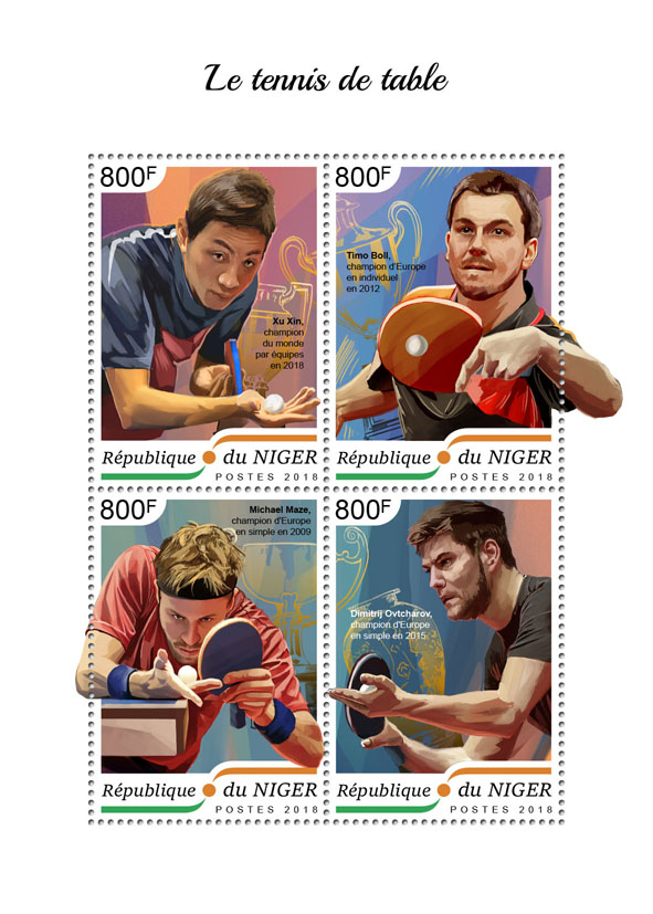 Table tennis  - Issue of Niger postage stamps