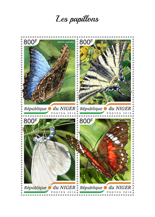 Butterflies - Issue of Niger postage stamps