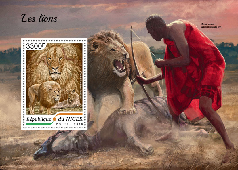 Lions - Issue of Niger postage stamps