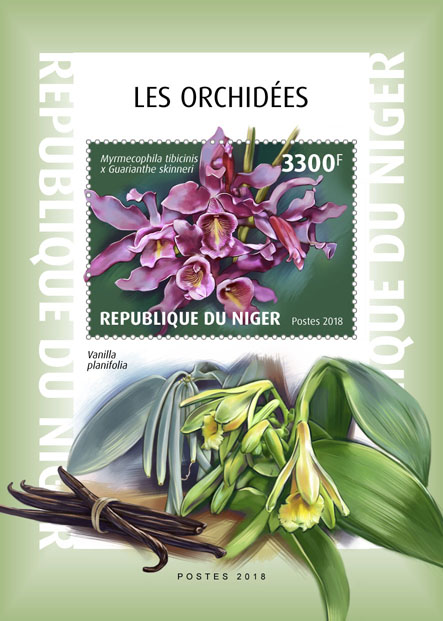 Orchids - Issue of Niger postage stamps