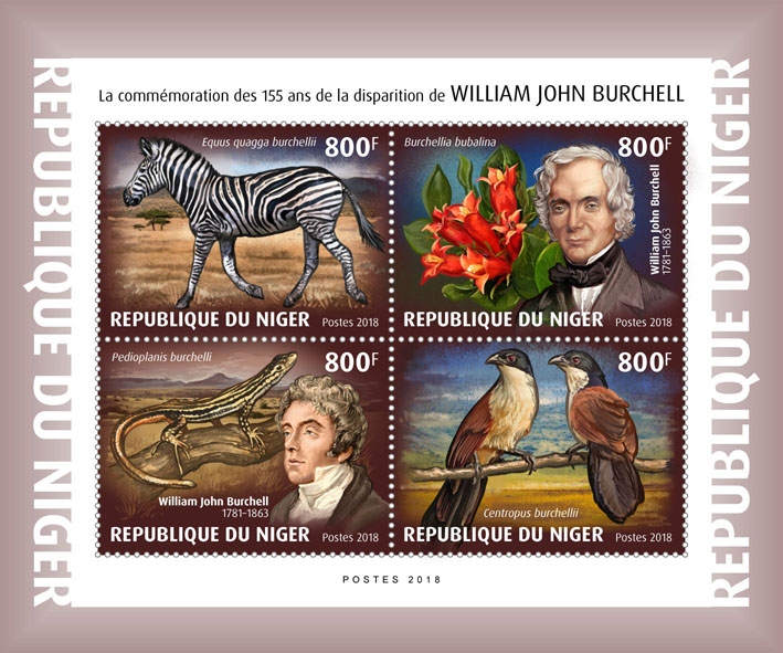 William John Burchell  - Issue of Niger postage stamps
