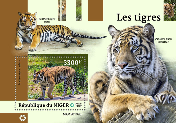 Tigers - Issue of Niger postage stamps