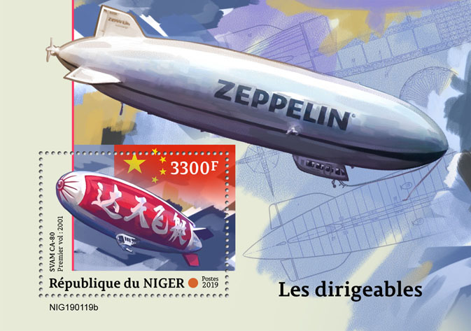 Dirigibles - Issue of Niger postage stamps