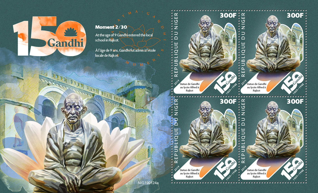 Mahatma Gandhi moments - Issue of Niger postage stamps