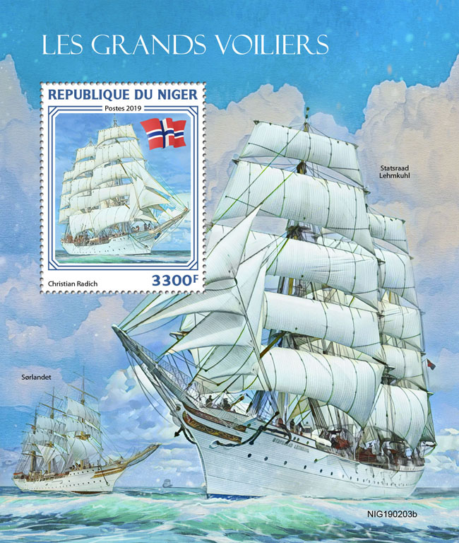 Tall ships - Issue of Niger postage stamps