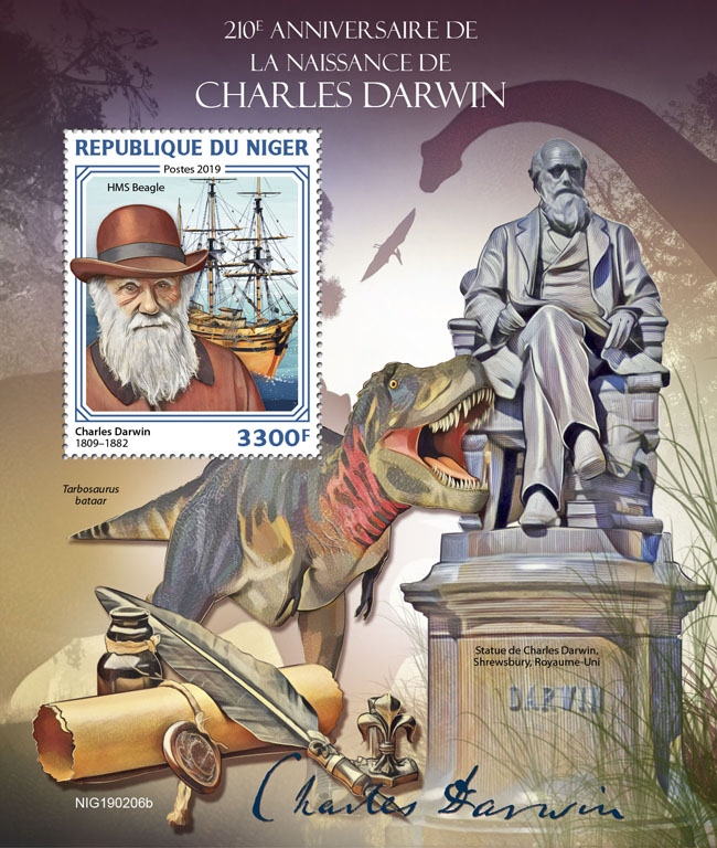 Charles Darwin - Issue of Niger postage stamps