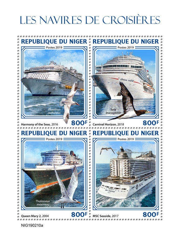 Cruise ships - Issue of Niger postage stamps