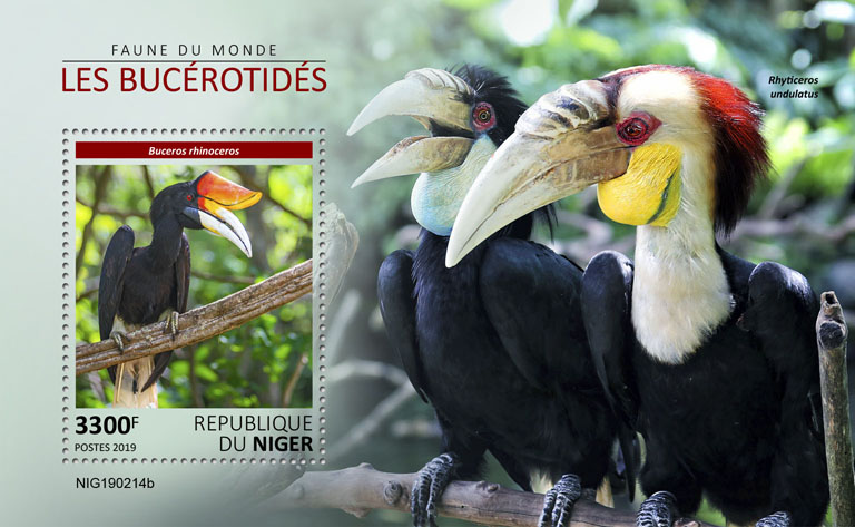 Hornbills - Issue of Niger postage stamps