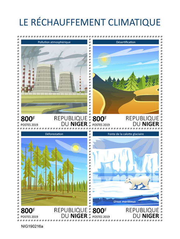 Climate change - Issue of Niger postage stamps