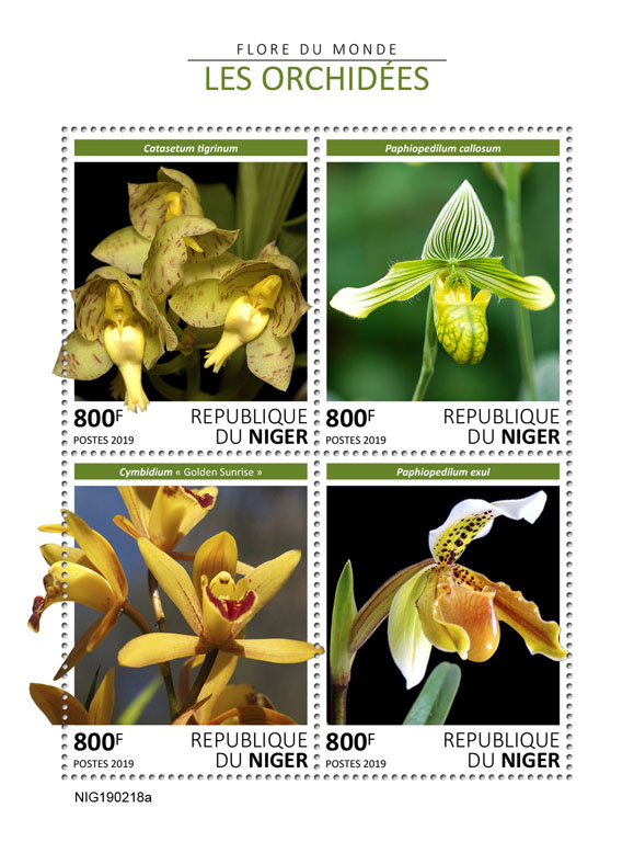 Orchids - Issue of Niger postage stamps