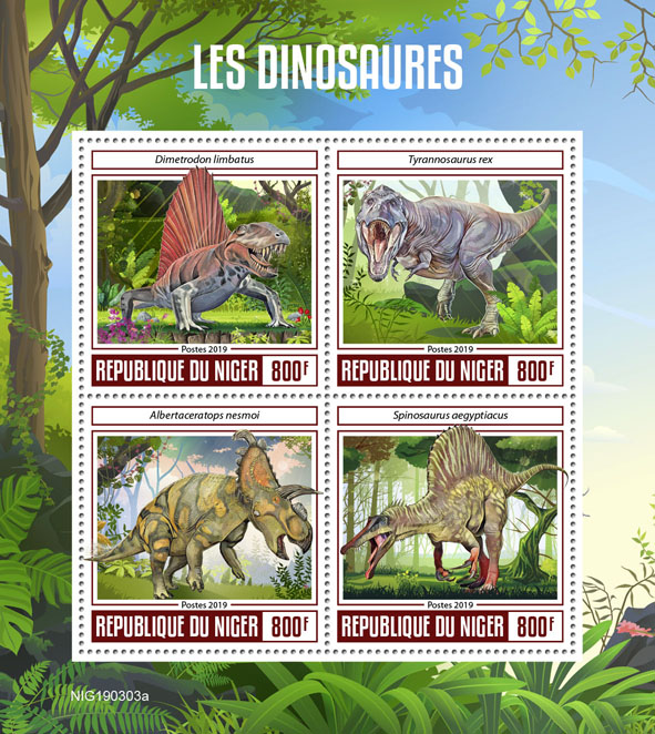 Dinosaurs - Issue of Niger postage stamps