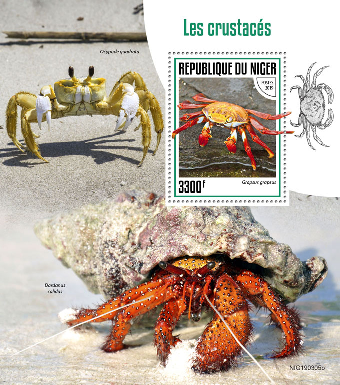 Crabs - Issue of Niger postage stamps