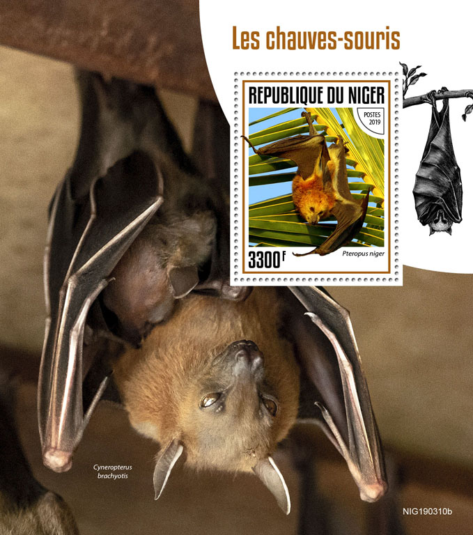 Bats - Issue of Niger postage stamps