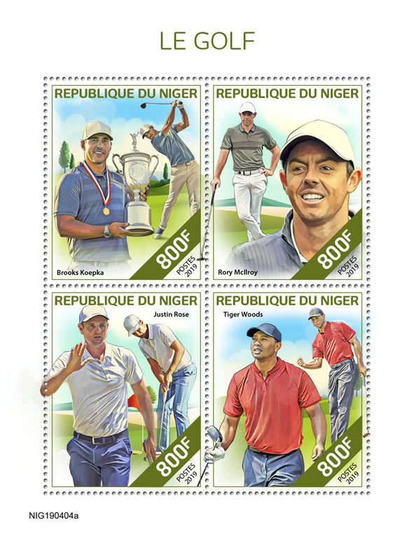 Golf - Issue of Niger postage stamps