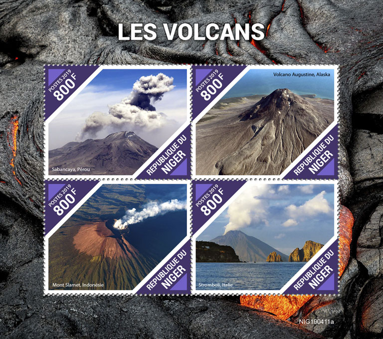 Volcanoes - Issue of Niger postage stamps