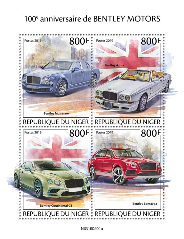 Bentley Motors - Issue of Niger postage stamps