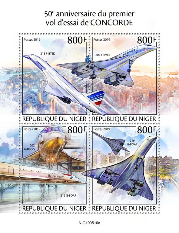 Concorde - Issue of Niger postage stamps