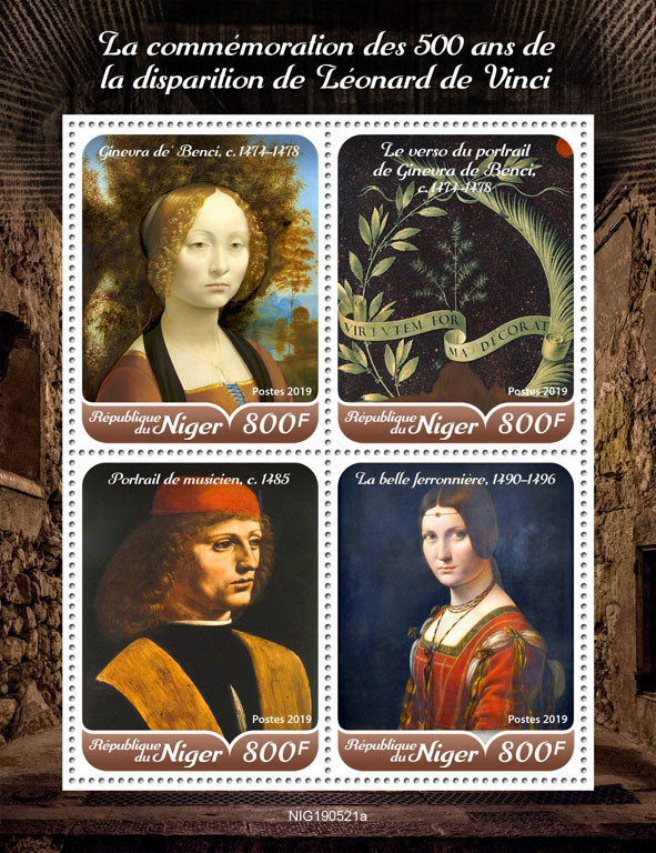Leonardo da Vinci  - Issue of Niger postage stamps