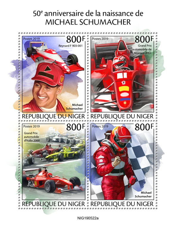 Michael Schumacher  - Issue of Niger postage stamps