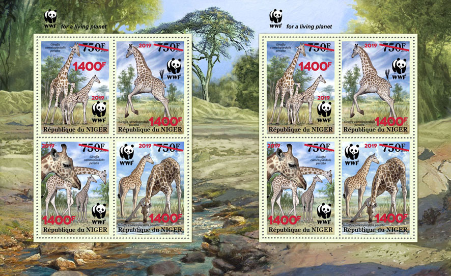 WWF overprint - Issue of Niger postage stamps